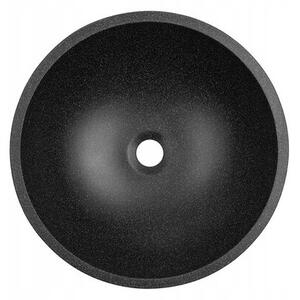 Laveo Amber, granitové umyvadlo na desku 41x41x13,5 cm, černá, LAV-VGR1721T