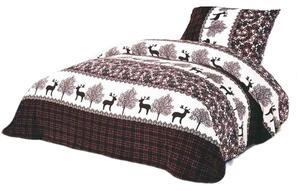 Bavlissimo 2-dílné povlečení jeleni mikroplyš hnědá 140x200 na jednu postel