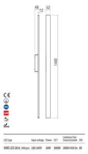 Redo Venkovní nástěnné svítidlo Reflexa d:1440mm Barva: Bílá