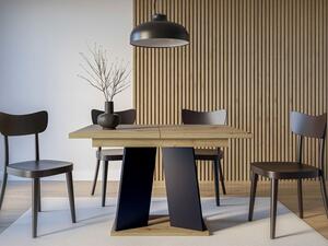 Moderní rozkládací jídelní stůl RANDOY - dub artisan / černý