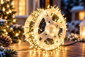 Vánoční LED světelný mikro řetěz, teplá bílá, 20m, 600 LED, se záblesky