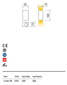 Redo Venkovní nástěnné svítidlo Punta v:16cm, IP44