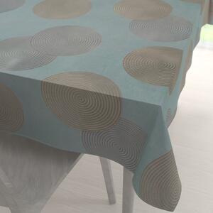 Biante Sametový obdélníkový ubrus Tamara TMR-058 Designové kruhy na modrošedém 50x100 cm