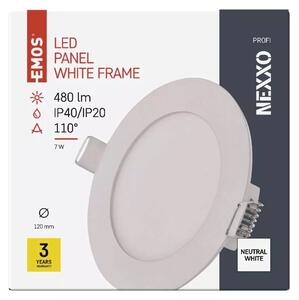 Emos lighting LED zápustný panel NEXXO ø12cm, 7W, kulatý, bílý Barva: Bílá, Chromatičnost: 4000K