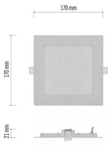 Emos lighting LED zápustný panel NEXXO, 17,5cm, 12,5W, čtvercový, bílý Barva: Bílá, Chromatičnost: 3000K