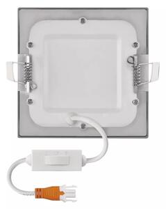 Emos lighting LED zápustný panel NEXXO, 12cm, 7W, CCT, čtvercový, černý/stříbrný Barva: Černá