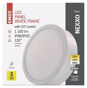 Emos lighting LED přisazený panel NEXXO ø17cm, 12,5W, CCT, kulatý Barva: Černá