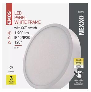 Emos lighting LED přisazený panel NEXXO ø22,5cm, 21W, CCT, kulatý Barva: Bílá