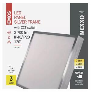 Emos lighting LED přisazený panel NEXXO 30cm, 28,5W, CCT, čtvercový Barva: Černá