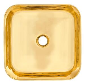 Invena Reja, keramické umyvadlo na desku 390x390x140 mm, zlatá lesklá, INV-CE-39-009-C