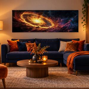 Obraz na plátně - Galaxie Neufier FeelHappy.cz Rozměr obrazu (Šířka x Výška): 120 x 40 cm