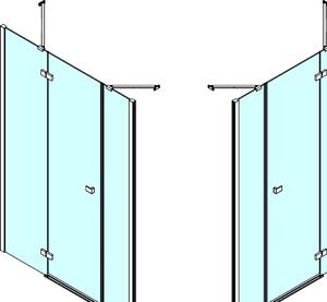 Polysan FORTIS LINE sprchové dveře do niky trojdílné 1500mm, čiré sklo, pravé FL1515R