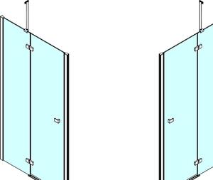Polysan FORTIS LINE sprchové dveře do niky 1000mm, čiré sklo, levé FL1410L