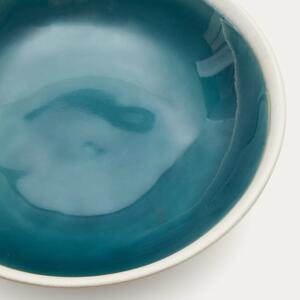 Modro-bílá keramická miska Kave Home Sanet 22,5 cm