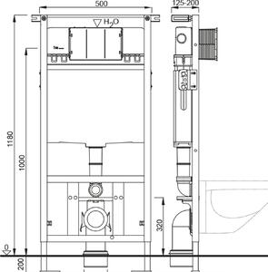 Závěsné WC SENTIMENTI Rimless s podomítkovou nádržkou a tlačítkem Schwab, bílá 10AR02010SV-SET5