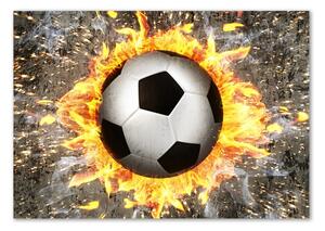 Foto obraz sklo tvrzené Hořící fotbalový míč osh-73632550