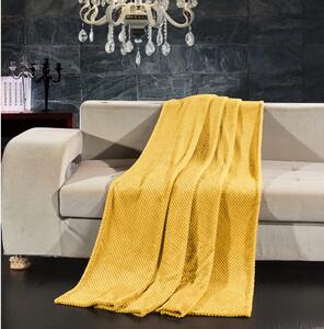 Hořčicově žlutá deka z mikrovlákna DecoKing Henry, 170 x 210 cm