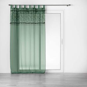 Douceur Záclona na kroužcích s třásněmi Milagreen Listy Zelená Velikost: 140 x 240 cm