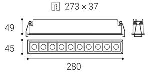 Led2 Zápustné lineární LED svítidlo LINEAR 10 Varianty: DALI/PUSH