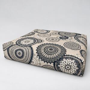 GADEO sedací polštář MANDALA šedá Výplň: špaldové slupky, Rozměry: 50x50 cm