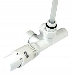 Regnis GOSHE, termostatický úhlový ventil pro radiátor s roztečí 50mm, pravý, bílá, 0300.332