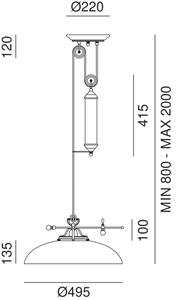 Il Fanale Rustikální závěsné svítidlo COUNTRY SALISCENDI ø 495 mm