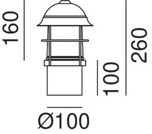 Il Fanale Venkovní rustikální sloupek GARDEN 260 mm Varianty: bílé sklo