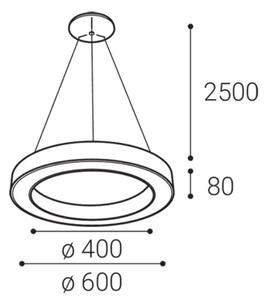Led2 Závěsné LED svítidlo SATURN SLIM ø 60 cm, 3000/4000K Stmívání: TRIAC, Barva svítidla: bílá