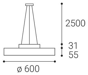 Led2 Závěsné LED svítidlo ROTO Z ø 60 cm Barva: Černá, Stmívání: On-Off
