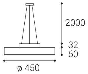 Led2 Závěsné LED svítidlo RINGO Z ø 45 cm Barva: Bílá, Stmívání: TRIAC