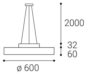 Led2 Závěsné LED svítidlo RINGO Z ø 60 cm Barva: Bílá, Stmívání: TRIAC