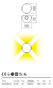 Redo Venkovní LED nástěnné svítidlo Milestone - 4 směry Barva: Antracit