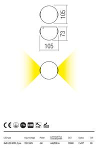 Redo Venkovní LED nástěnné svítidlo Milestone - 2 směry Barva: Bílá