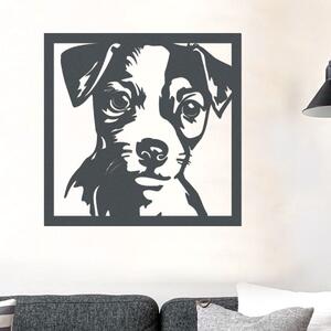 Dřevo života | Dřevěná dekorace psa Jack Russell teriér | Rozměry (cm): 40x40 | Zvolte barvu dekoru: Antracitová