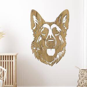 Dřevo života | Dřevěná dekorace NĚMECKÉHO OVČÁKA | Rozměry (cm): 27x40 | Zvolte barvu dekoru: Dub zlatý