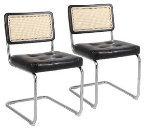 Jídelní židle - Židle - Sedací nábytek - Sedací soupravy - Umělá kůže (PU) - Ergonomický design - Kovové nohy - Sada 2 kusů