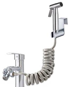 Sada pro bidet s ruční sprchou – masivní mosaz – hadice pro sprchu 30-200 cm – držák sprchové hlavice – trojcestný ventil – chromovaná povrchová úprava – sprchová hlavice
