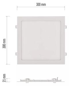 Emos lighting LED zápustný panel NEXXO, 30cm, 25W, čtvercový, bílý Barva: Bílá, Chromatičnost: 4000K