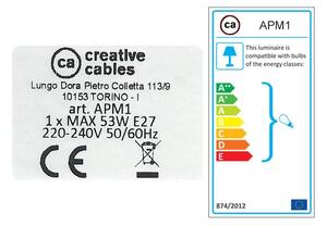 Creative cables Fermaluce monochrome s objímkou E27 se závitem, kovové nástěnné nebo stropní svítidlo Barva: Černá