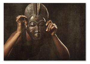 Foto obraz sklo tvrzené Africká maska osh-77701423