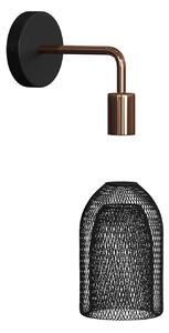 Creative cables Fermaluce urban, kovové nástěnné svítidlo se stínidlem ghostbell a ohnutou prodlužovací trubičkou Barva: Černá-mosaz