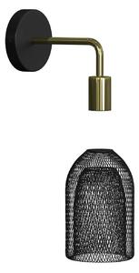 Creative cables Fermaluce urban, kovové nástěnné svítidlo se stínidlem ghostbell a ohnutou prodlužovací trubičkou Barva: Černá