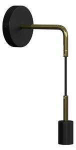 Creative cables Fermaluce glam, kovové nástěnné svítidlo s ohnutou prodlužovací trubičkou a zavěšenou objímkou Barva: Černá-měď