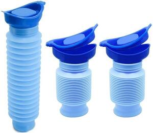 Přenosný pisoár - 750 ml - skládací - bez zápachu - těsné víko - odolný proti roztržení - lze prát na 60 °C - přenosné toalety