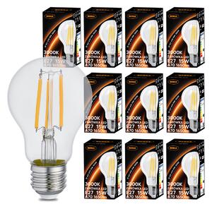 10x LED žárovka E27 15W 1650m 3000k vlákno dekorativní retro BERGE