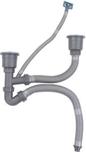 Cosensi - Odpadní trubka pro dvojí umyvadlo - Univerzní odpadní set - Rychlá instalace - Rozšiřitelný design - Jednoduchá instalace - Gumové spojovací prvky