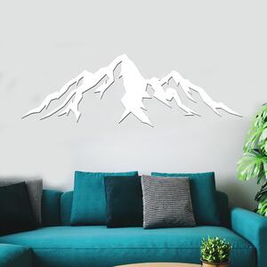 Dřevo života | Dřevěný obraz Horské vrcholky | Rozměry (cm): 40x13 | Barva: Bílá