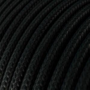 Creative cables Závěsná lampa s textilním kabelem, stínidlem duedì base a kovovými detaily Barva: Černá