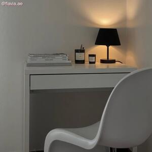Creative cables Alzaluce se stínidlem Impero, kovová stolní lampa se zástrčkou, kabelem a vypínačem Velikost: 20 cm, Barva: Matná bílá-juta