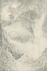 Agnella moderní vlněný koberec Isfahan Dew Len Abstraktní béžový šedý Rozměr: 133x180 cm